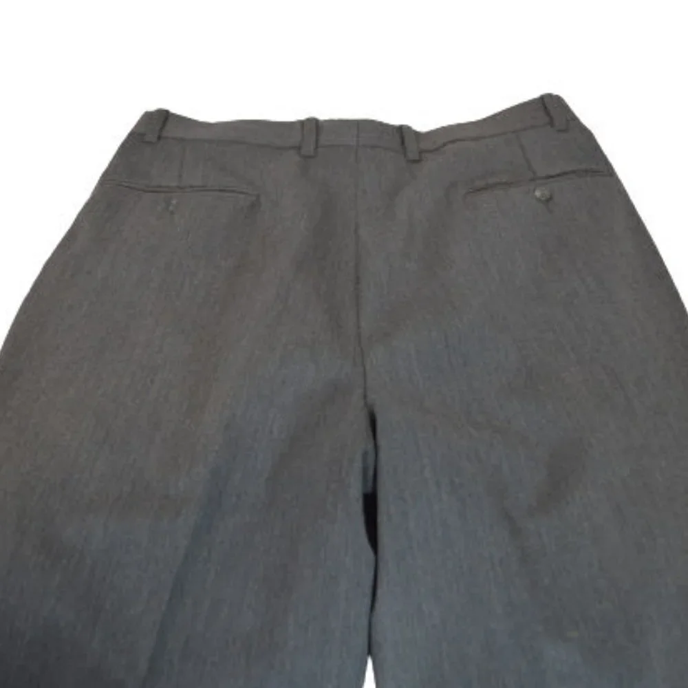 RIVIERA Dress Pants Gray 100% Wool Pleated Pants
